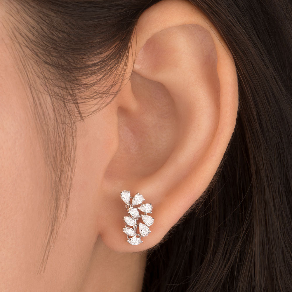 18K White Gold Diamond Earrings - 0.8ct VVS-EF