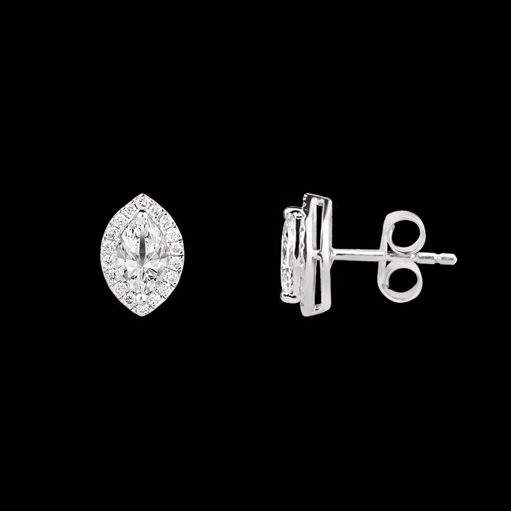 18K White Gold Diamond Earrings - 0.791ct VS-SI-HI