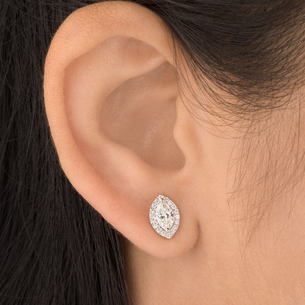 18K White Gold Diamond Earrings - 0.791ct VS-SI-HI