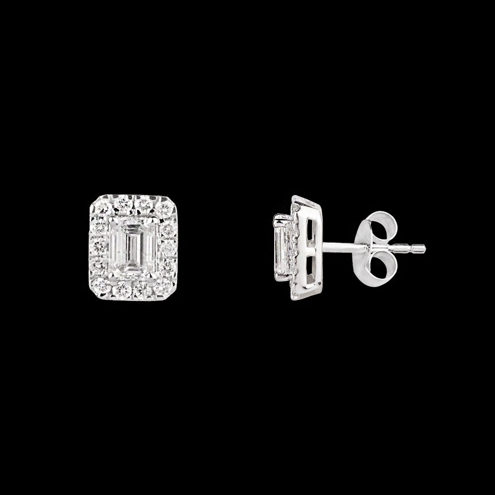 18K White Gold Diamond Earrings - 0.957ct VS-SI-HI