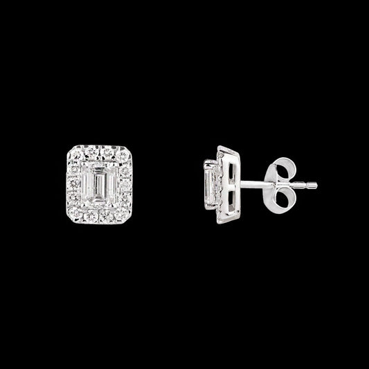 18K White Gold Diamond Earrings - 0.957ct VS-SI-HI