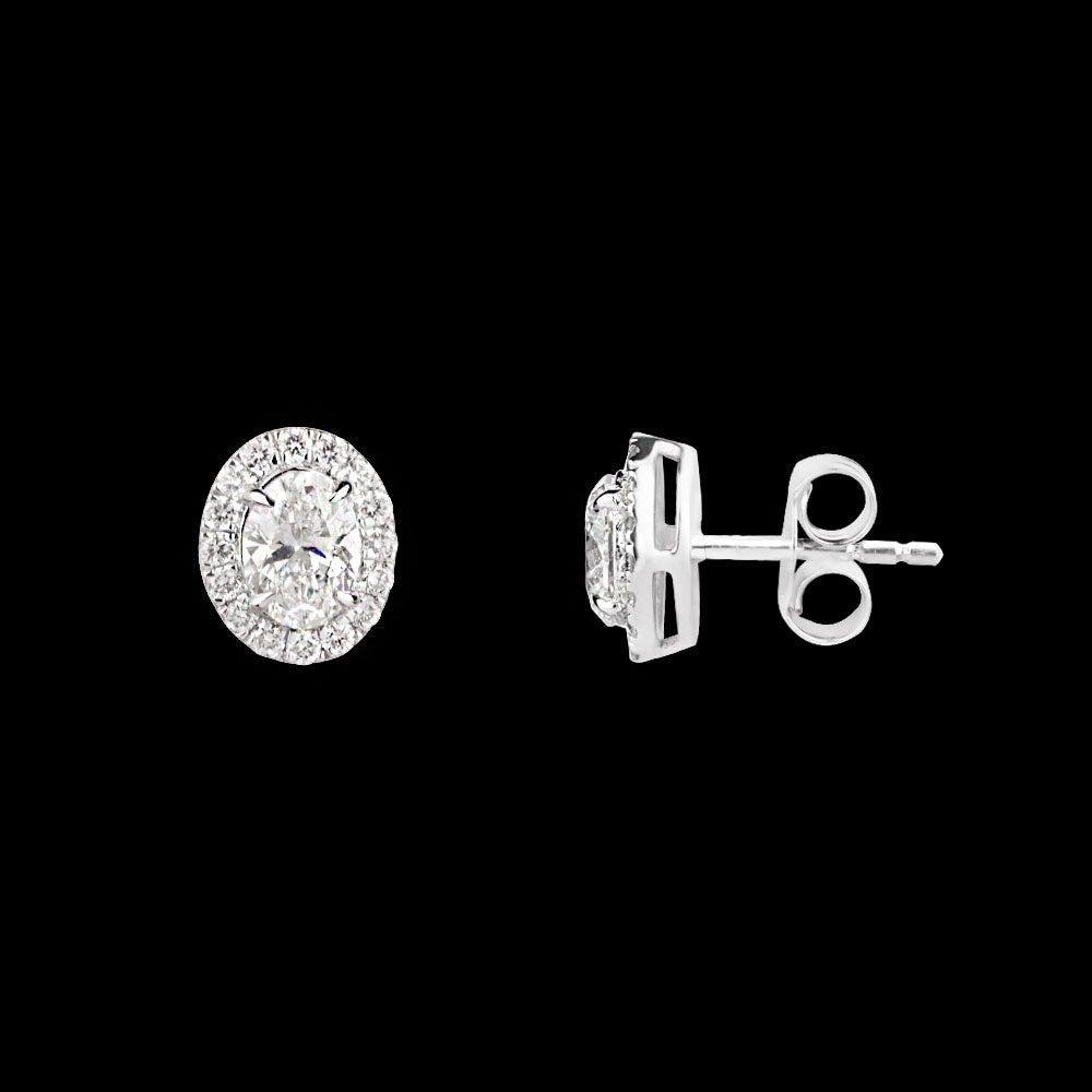 18K White Gold Diamond Earrings - 0.955ct VVS-VS-HI
