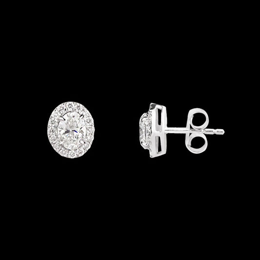 18K White Gold Diamond Earrings - 0.955ct VVS-VS-HI