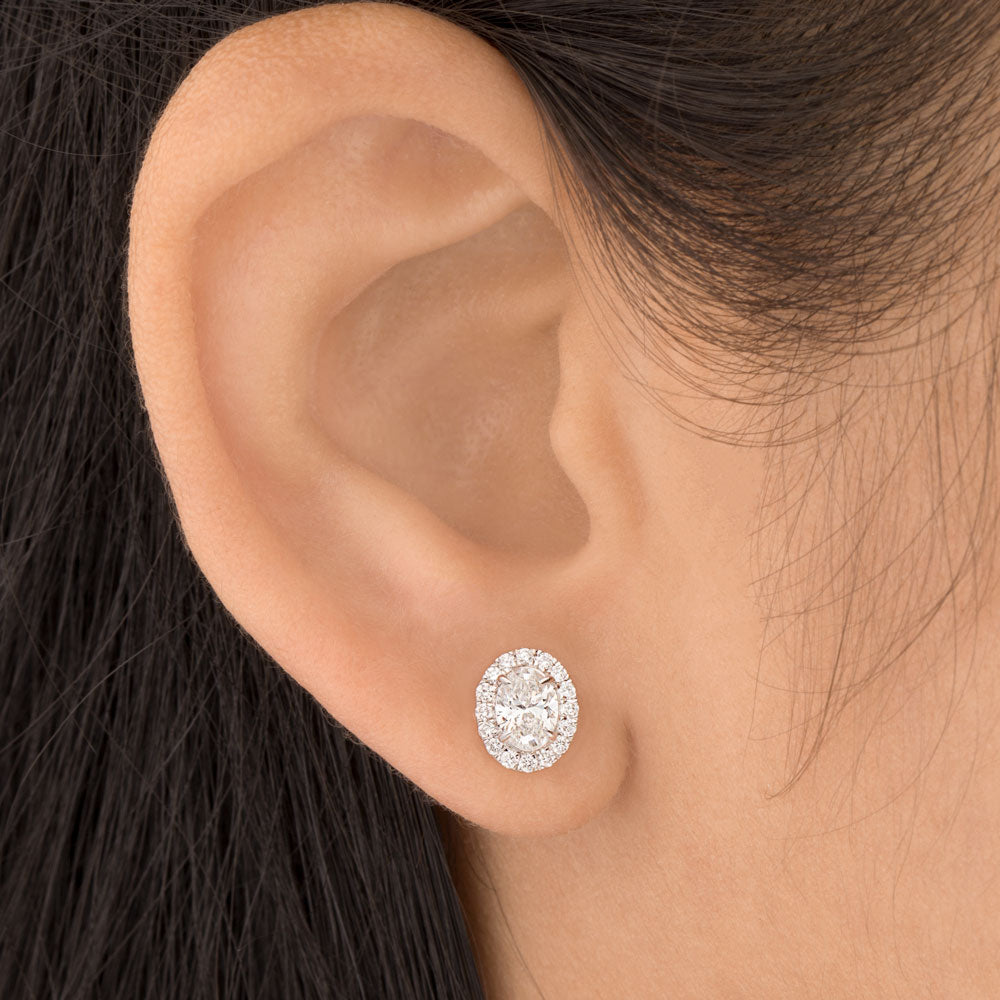 18K White Gold Diamond Earrings - 0.955ct VVS-VS-HI