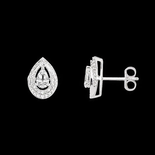 18K White Gold Diamond Earrings - 0.979ct VS-SI-HI