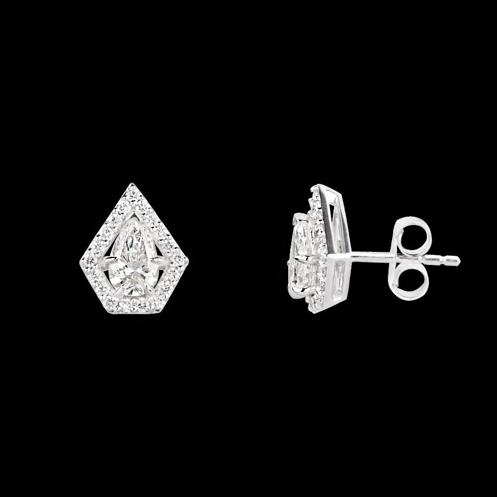 18K White Gold Diamond Earrings - 0.789ct VVS-VS-GH