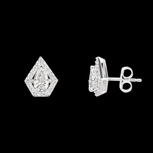 18K White Gold Diamond Earrings - 0.789ct VVS-VS-GH