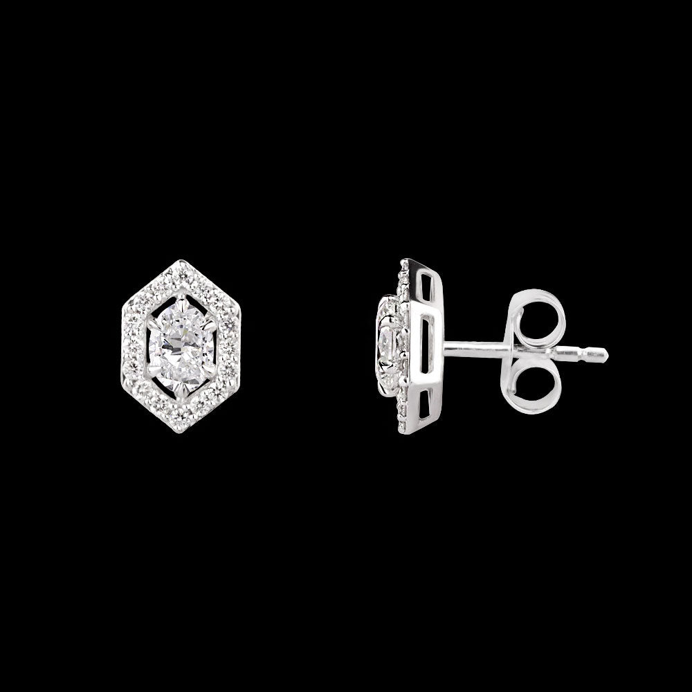 18K White Gold Diamond Earrings - 0.776ct VVS-VS-HI
