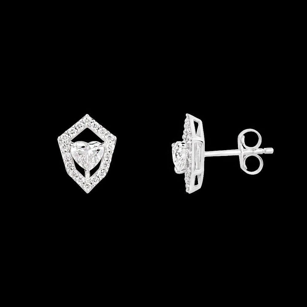 18K White Gold Diamond Earrings - 0.995ct VVS-VS-GH