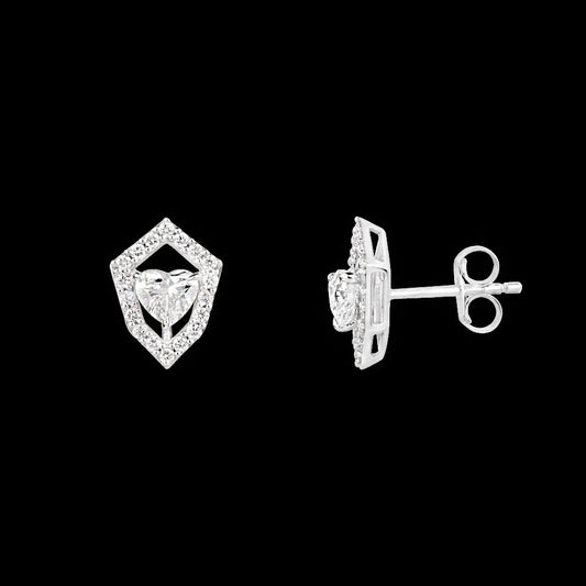 18K White Gold Diamond Earrings - 0.995ct VVS-VS-GH