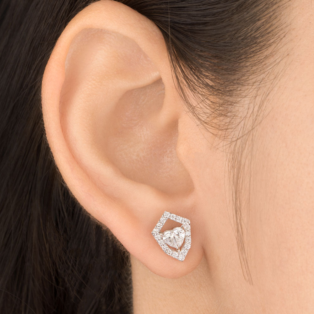 18K White Gold Diamond Earrings - 0.995ct VVS-VS-GH