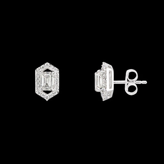 18K White Gold Diamond Earrings - 0.948ct VVS-VS-GH