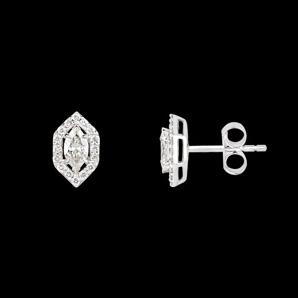 18K White Gold Diamond Earrings - 0.616ct VS-SI-HI