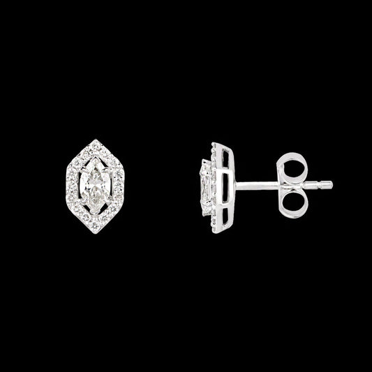 18K White Gold Diamond Earrings - 0.616ct VS-SI-HI