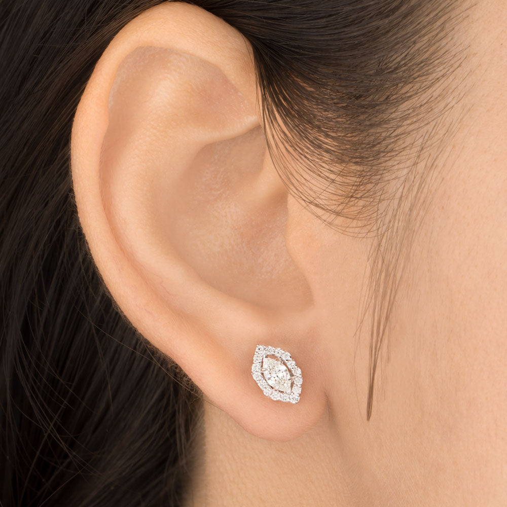 18K White Gold Diamond Earrings - 0.616ct VS-SI-HI