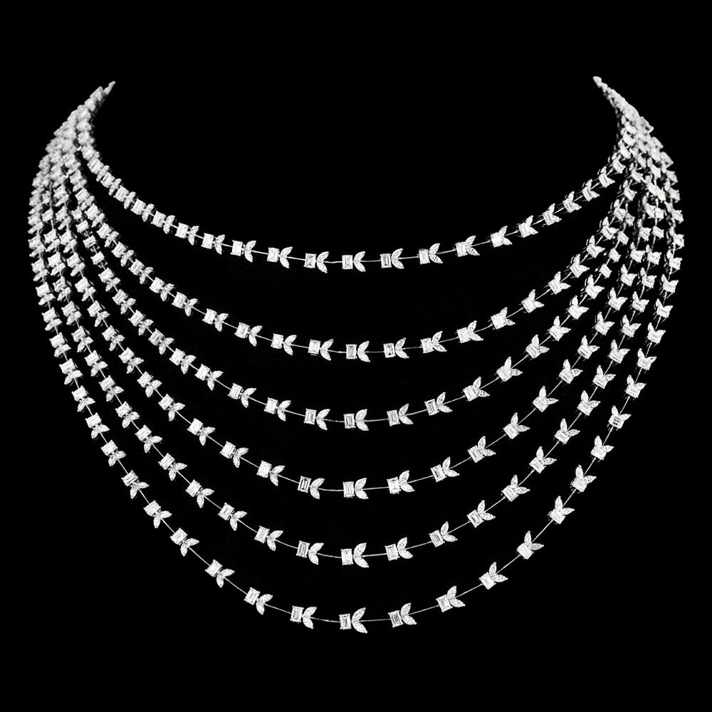 18K White Gold Diamond Necklace - 30.816ct VVS-EF