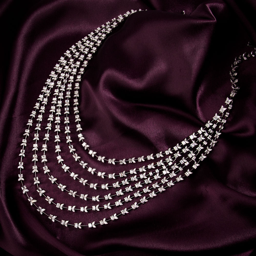 18K White Gold Diamond Necklace - 30.816ct VVS-EF