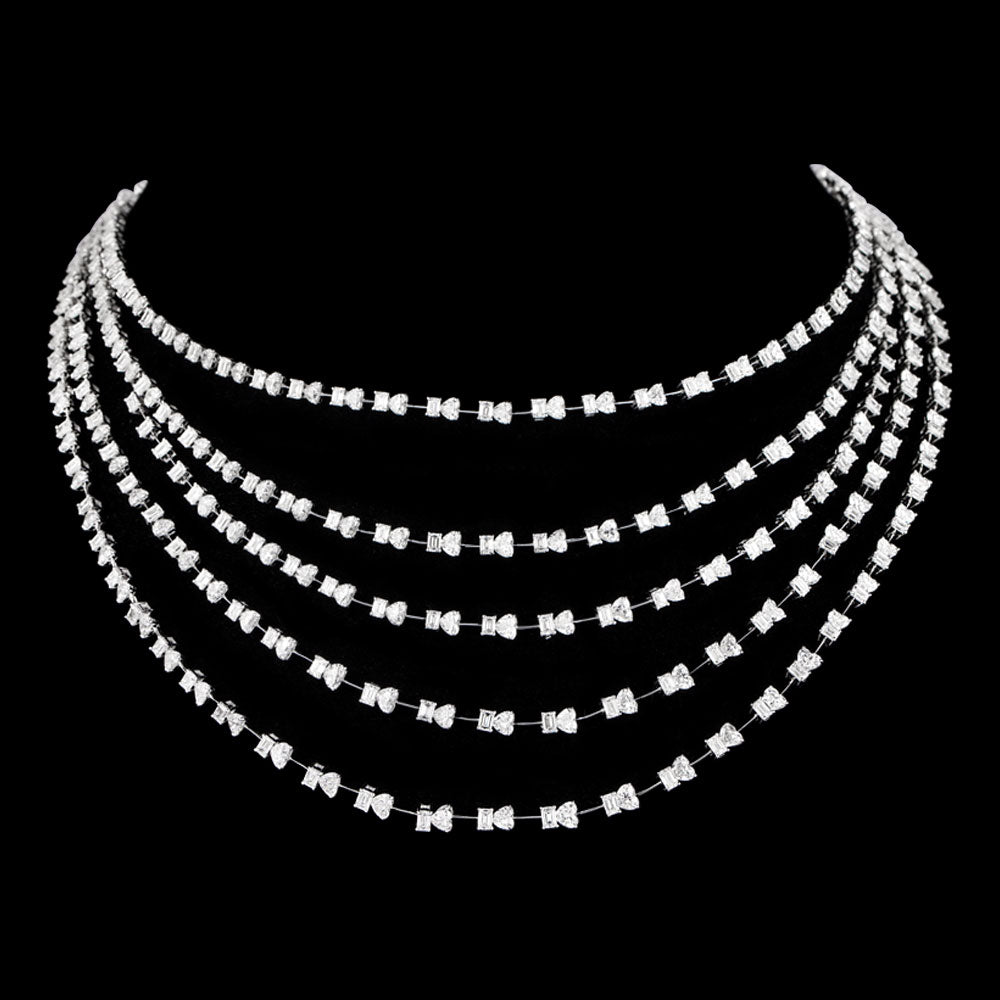 18K White Gold Diamond Necklace - 42.942ct VVS-EF