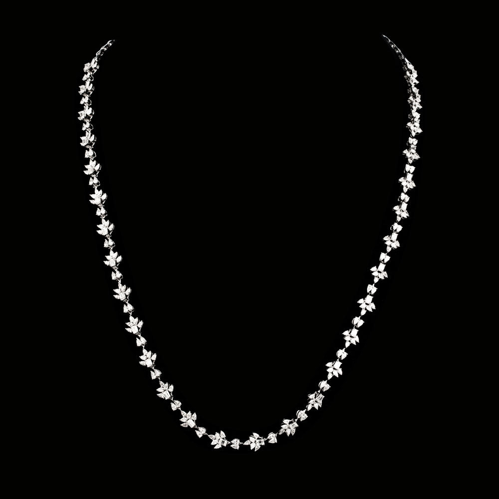 18K White Gold Diamond Necklace - 11.14ct VVS-EF