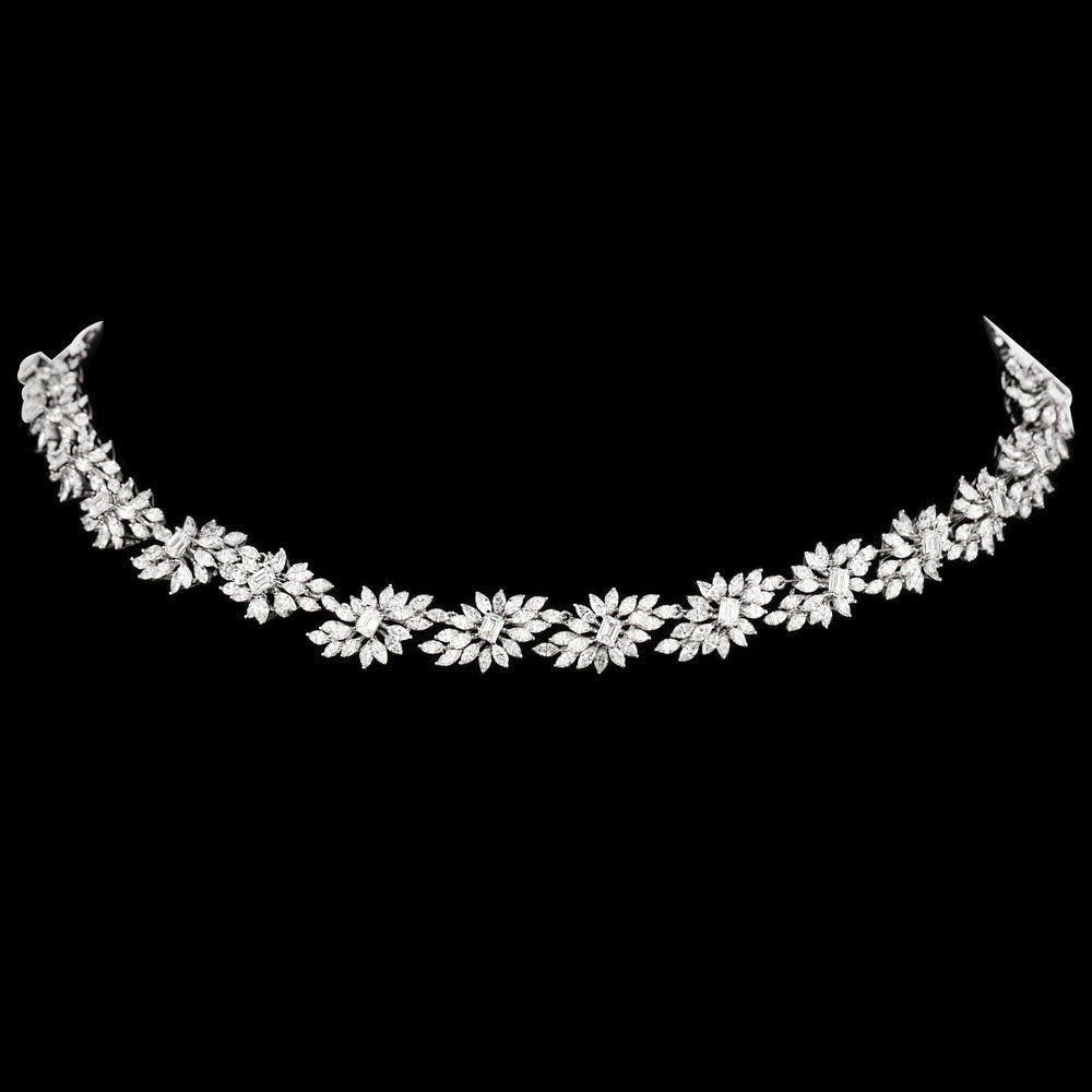 18K White Gold Diamond Necklace - 9.75ct VVS-EF