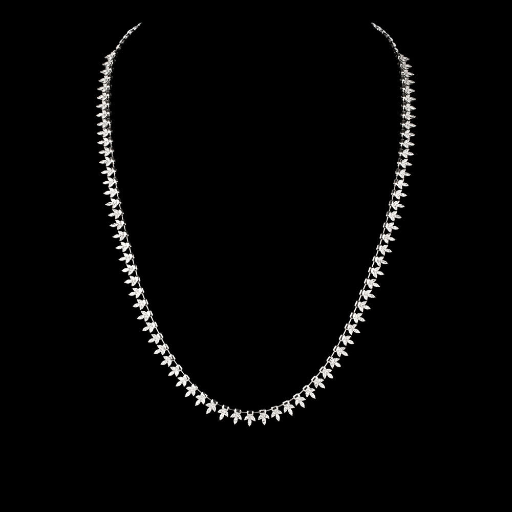 18K White Gold Diamond Necklace - 8.78ct VVS-EF