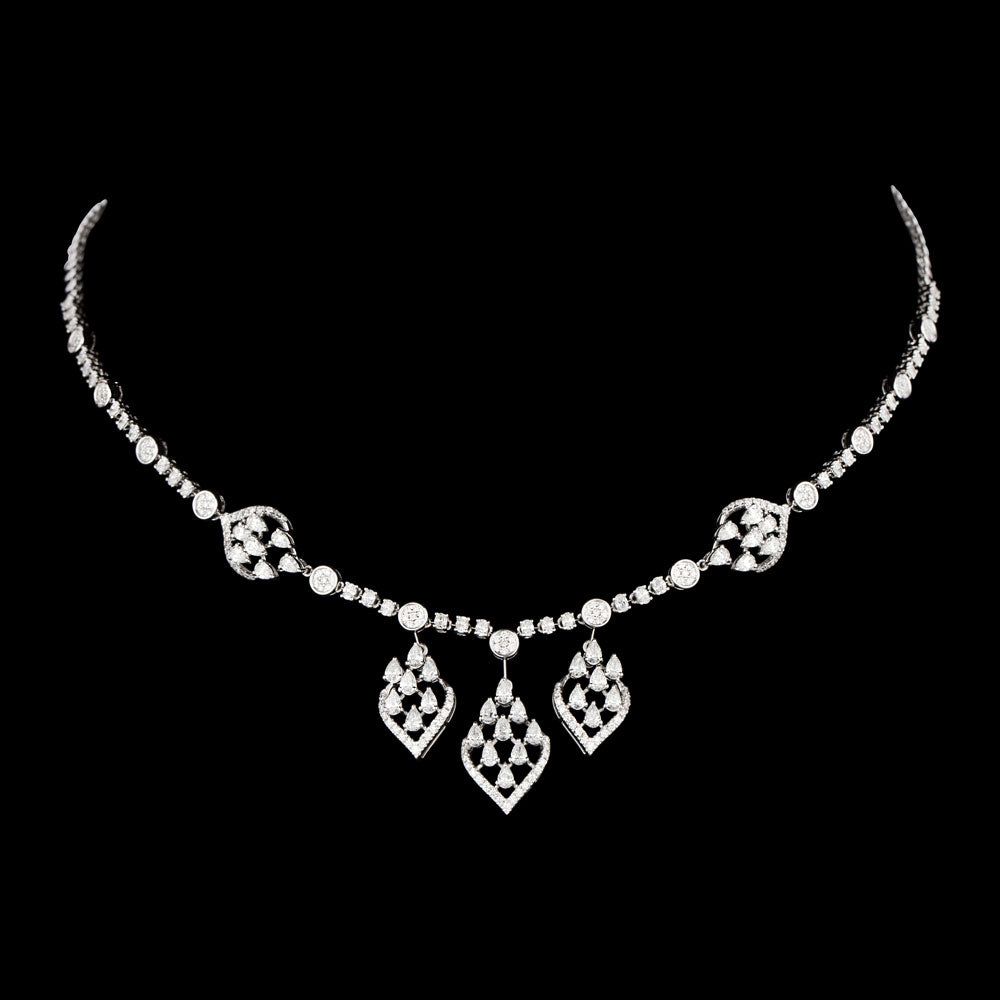 18K White Gold Diamond Necklace - 3.783ct VVS-EF