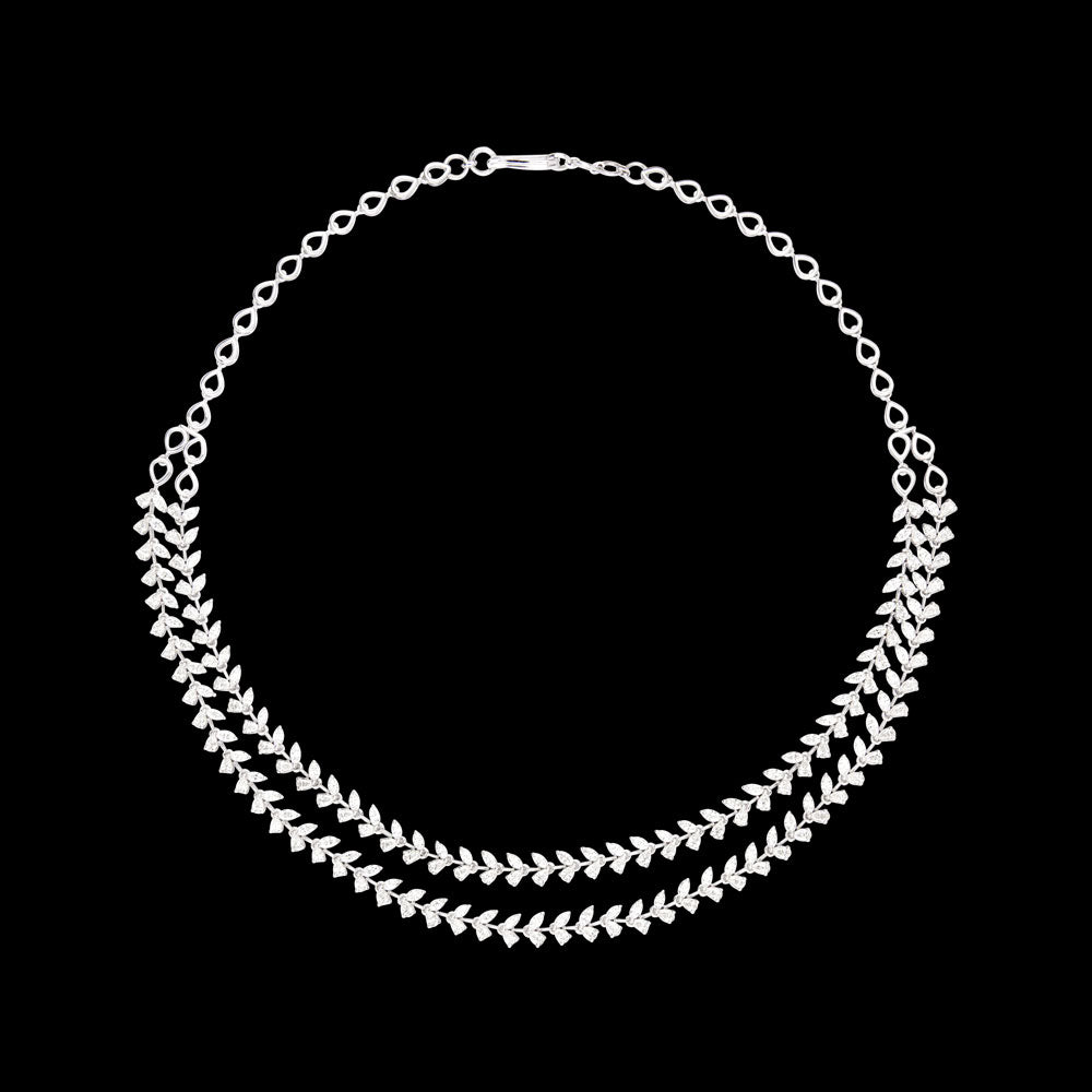 18K White Gold Diamond Necklace - 8.07ct VVS-EF