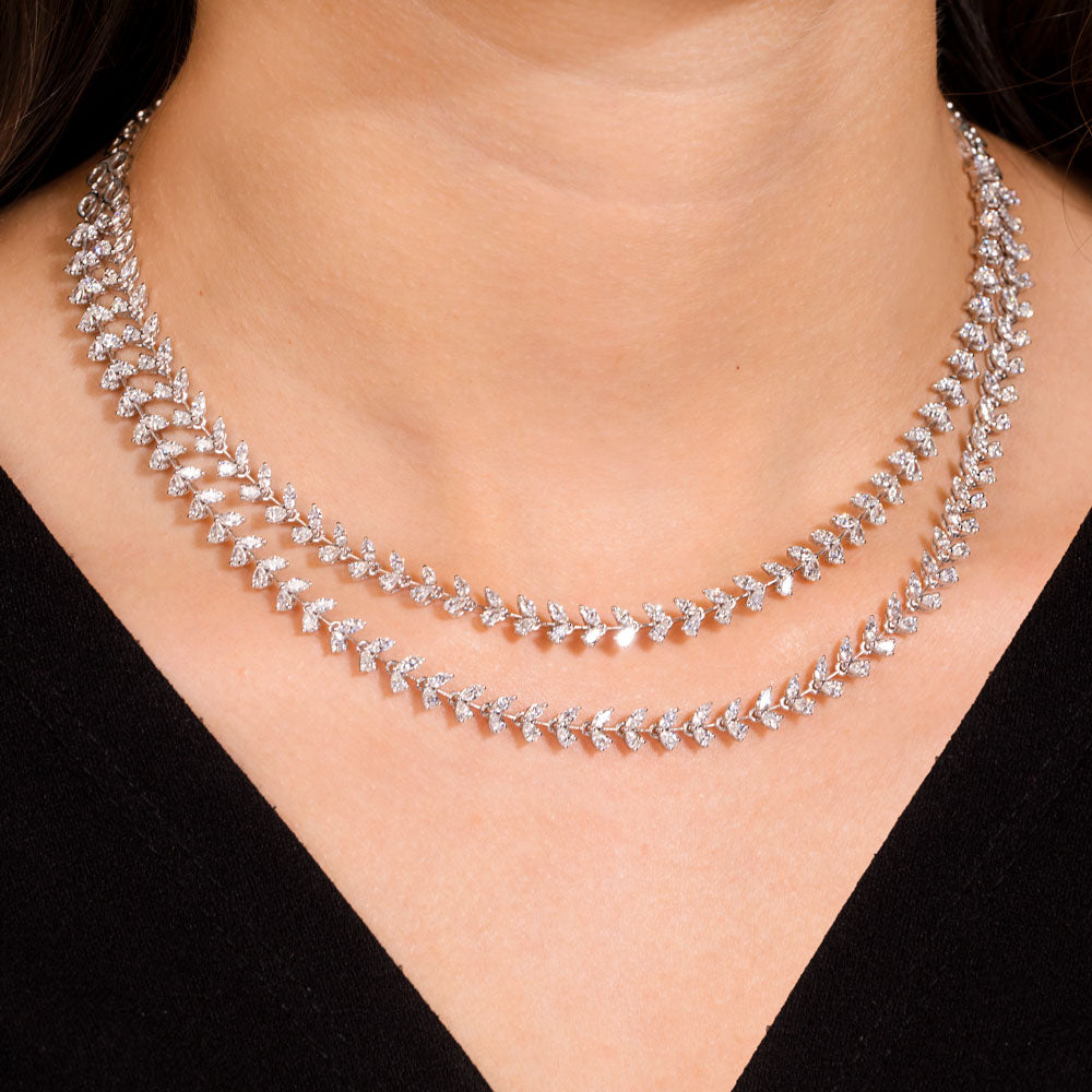 18K White Gold Diamond Necklace - 8.07ct VVS-EF