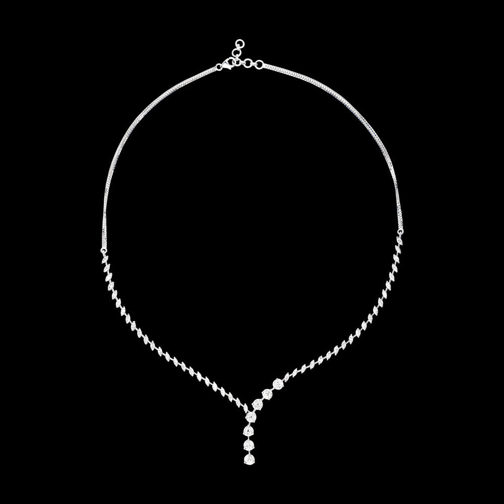 18K White Gold Diamond Necklace - 2.36ct VVS-EF