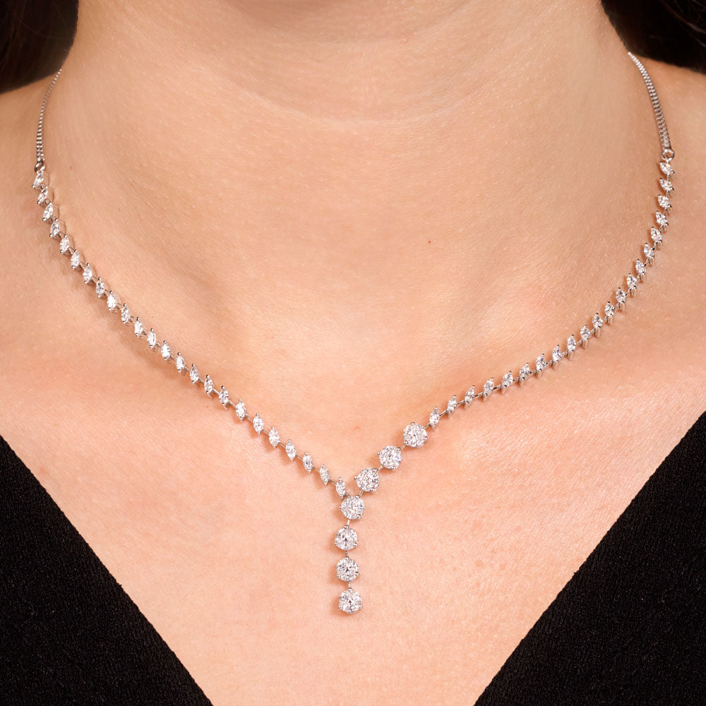18K White Gold Diamond Necklace - 2.36ct VVS-EF