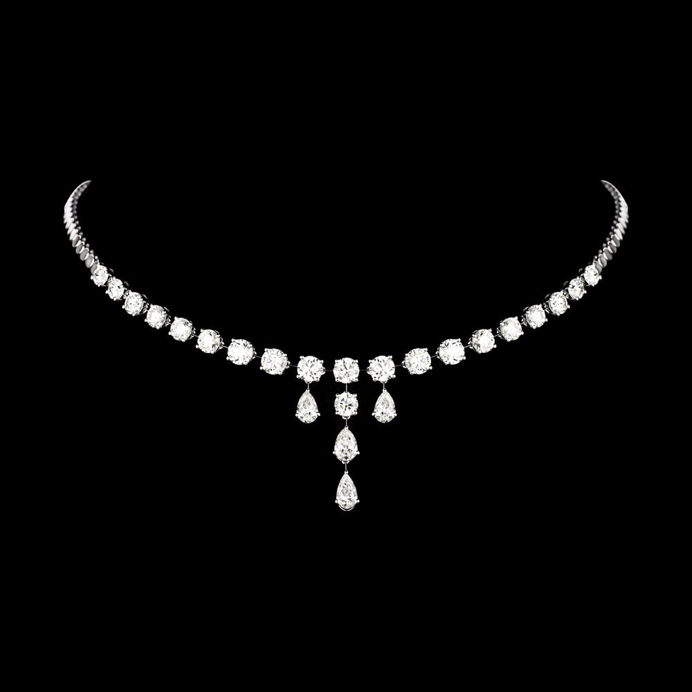 18K White Gold Diamond Necklace - 15.83ct VVS-VS-JK