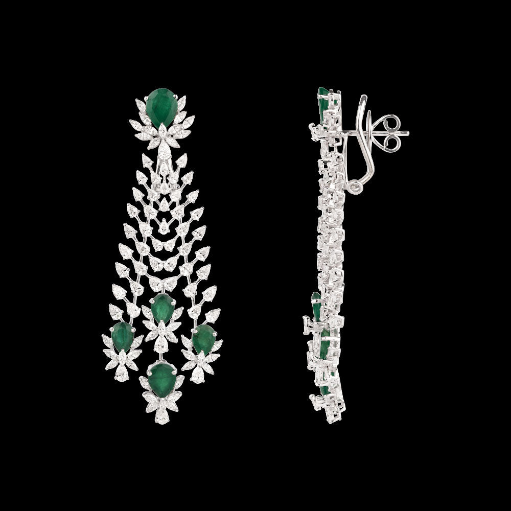 18K White Gold Diamond Jewellery - 8.76ct VVS-EF with Colour Stones