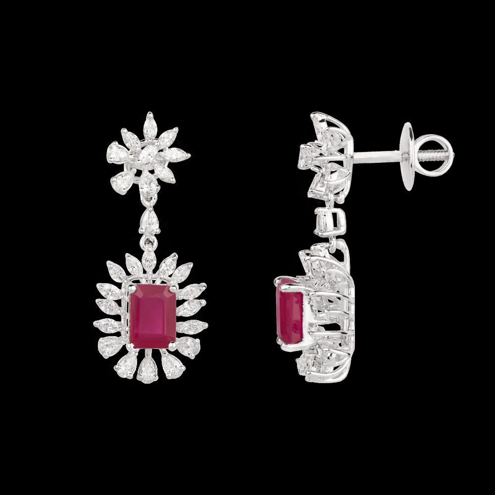 18K White Gold Diamond Jewellery - 1.43ct VVS-EF with Colour Stones