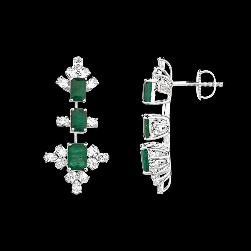 18K White Gold Diamond Jewellery - 2.58ct VVS-EF with Colour Stones