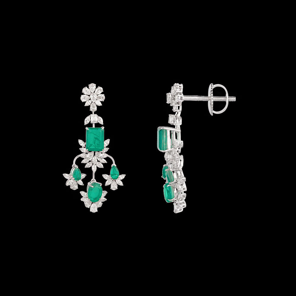 18K White Gold Diamond Jewellery - 3.67ct VVS-EF with Colour Stones