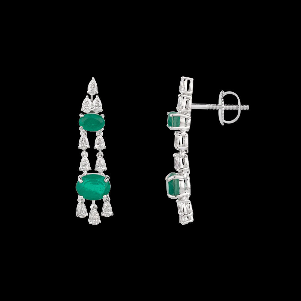 18K White Gold Diamond Jewellery - 1.44ct VVS-EF with Colour Stones