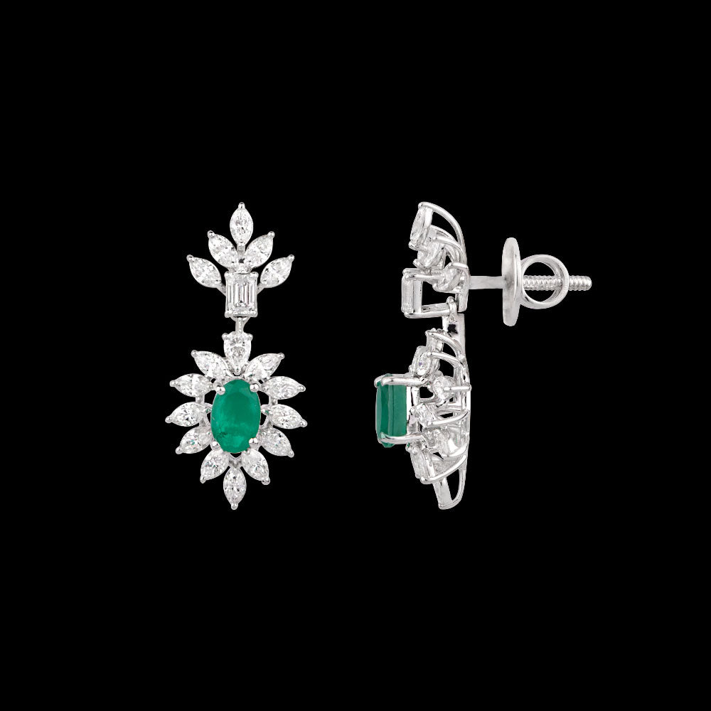 18K White Gold Diamond Jewellery - 1.73ct VVS-EF with Colour Stones