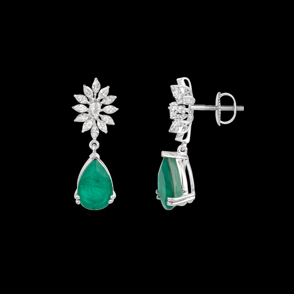 18K White Gold Diamond Jewellery - 1.17ct VVS-EF with Colour Stones