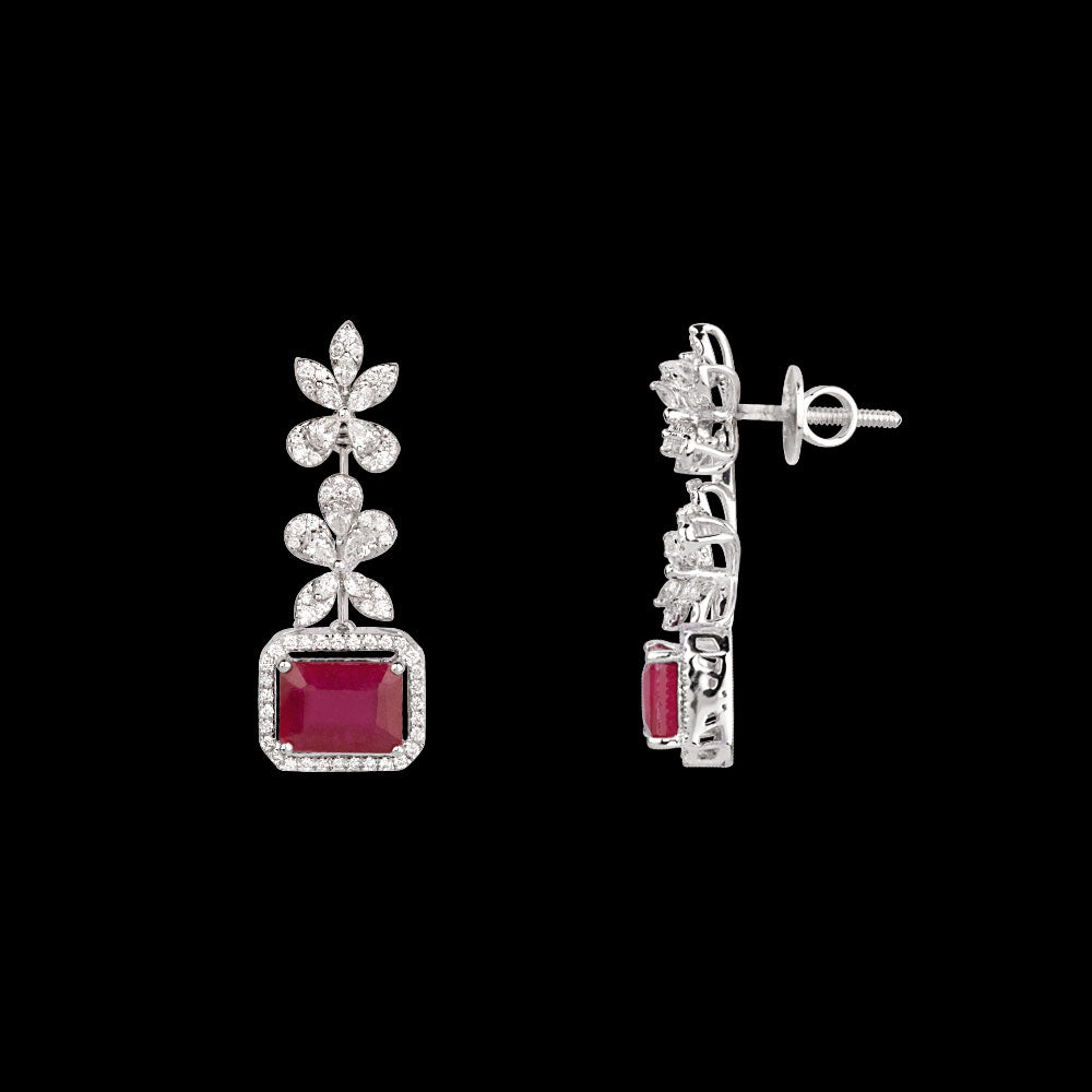 18K White Gold Diamond Jewellery - 1.26ct VVS-EF with Colour Stones