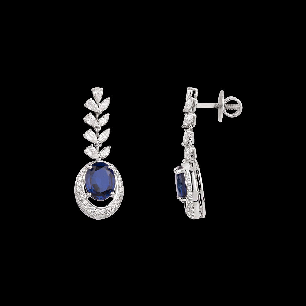 18K White Gold Diamond Jewellery - 1.35ct VVS-EF with Colour Stones