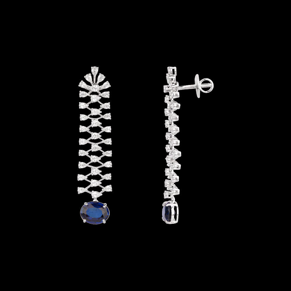 18K White Gold Diamond Jewellery - 2.26ct VVS-EF with Colour Stones