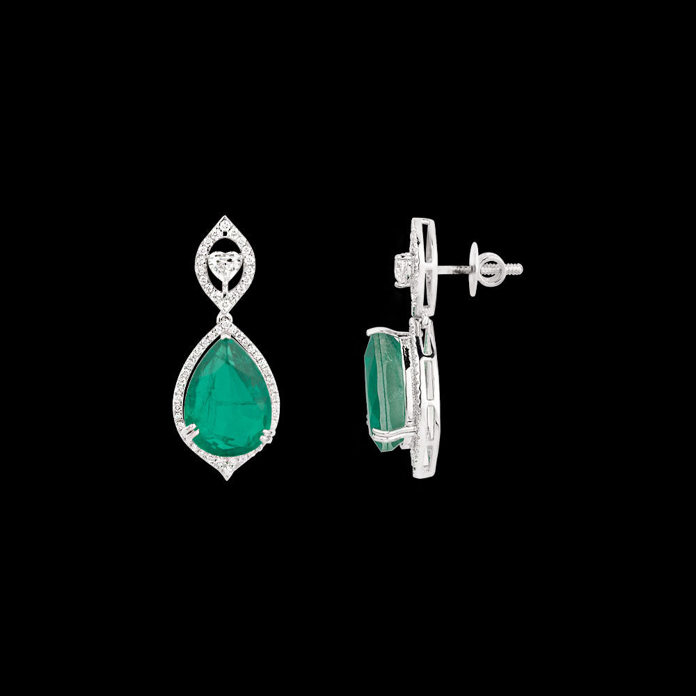 18K White Gold Diamond Jewellery - 0.84ct VVS-EF with Colour Stones
