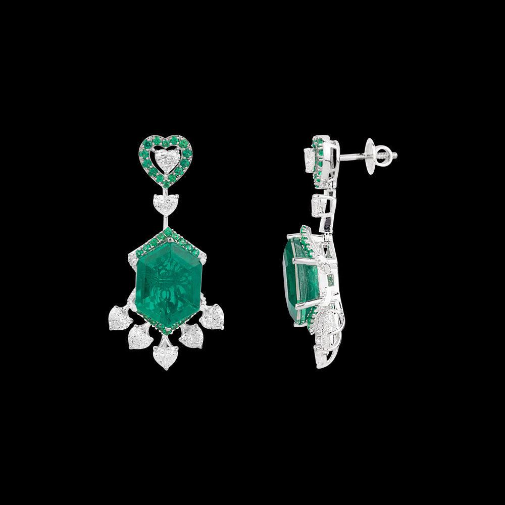 18K White Gold Diamond Jewellery - 3.45ct VVS-EF with Colour Stones