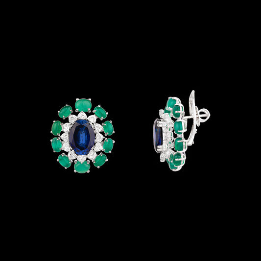 18K White Gold Diamond Jewellery - 3.94ct VVS-EF with Colour Stones