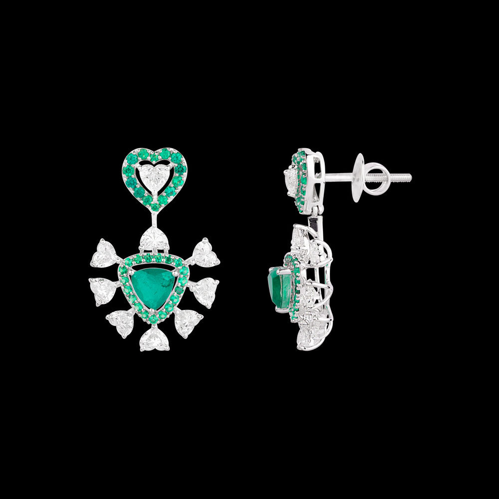 18K White Gold Diamond Jewellery - 3.53ct VVS-EF with Colour Stones
