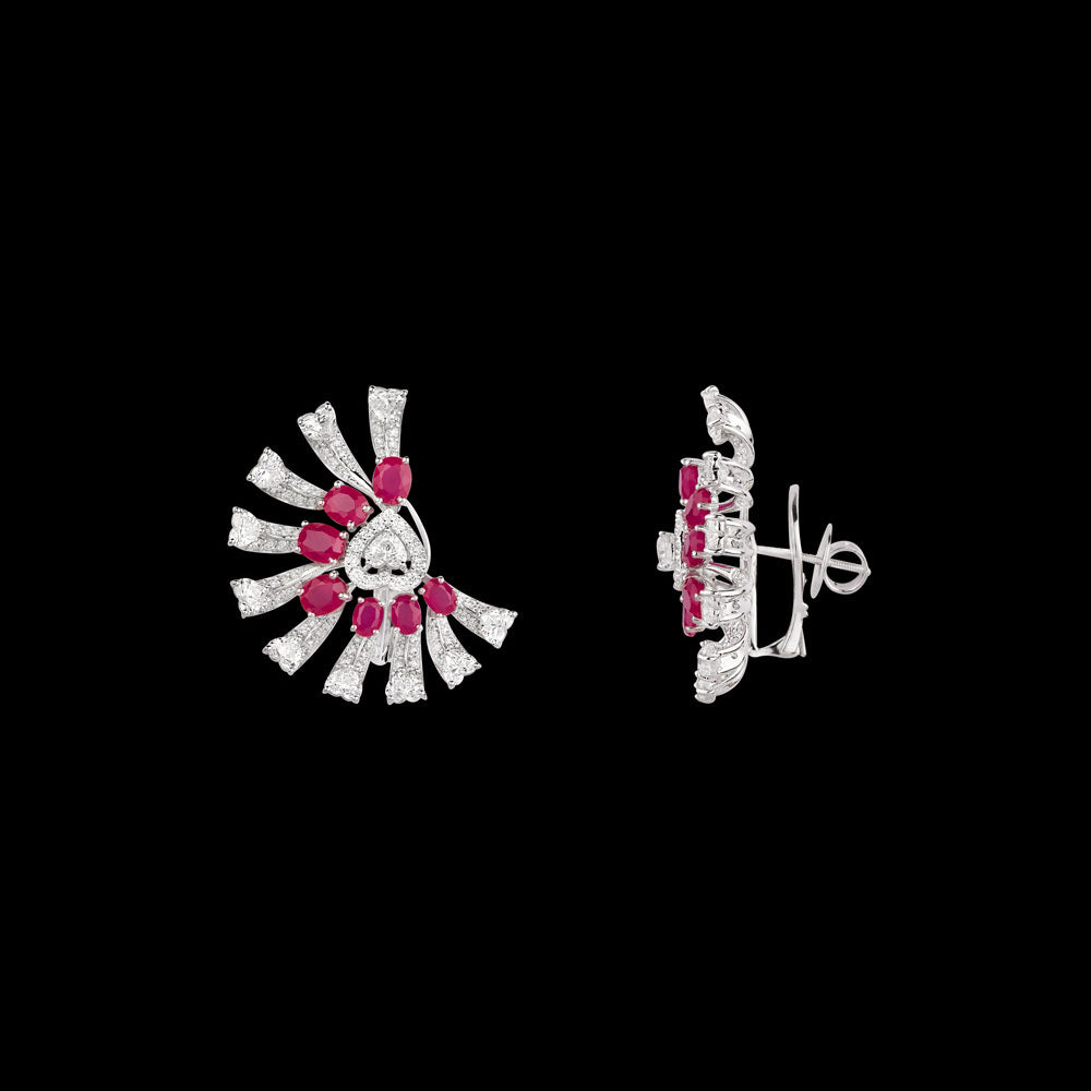 18K White Gold Diamond Jewellery - 5.76ct VVS-EF with Colour Stones