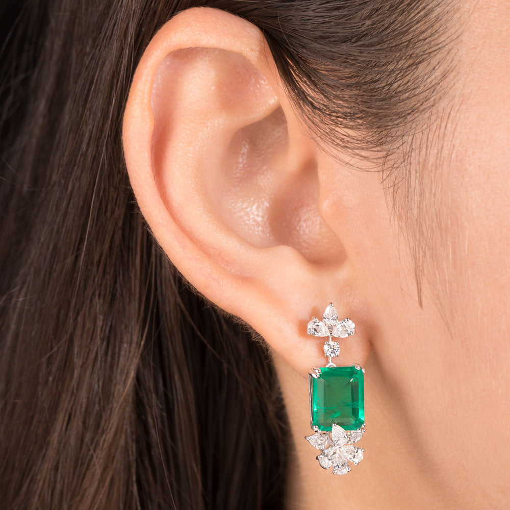 18K White Gold Diamond Jewellery - 1.77ct VVS-VS-EF with Colour Stones