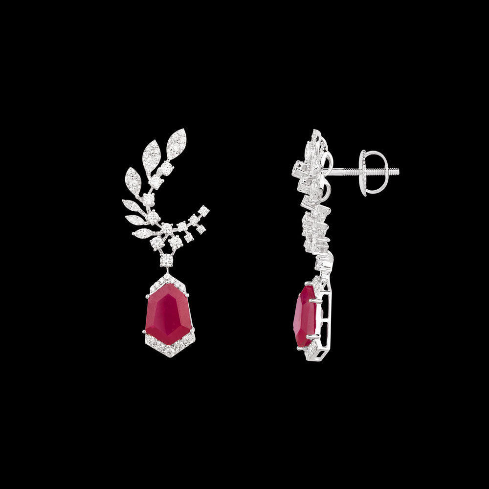 18K White Gold Diamond Jewellery - 1.88ct VVS-FG with Colour Stones
