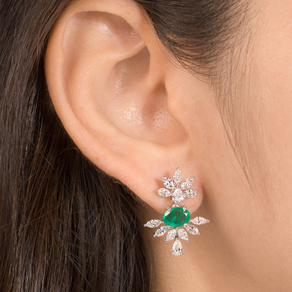 18K White Gold Diamond Jewellery - 1.8ct VS-SI-IJ with Colour Stones