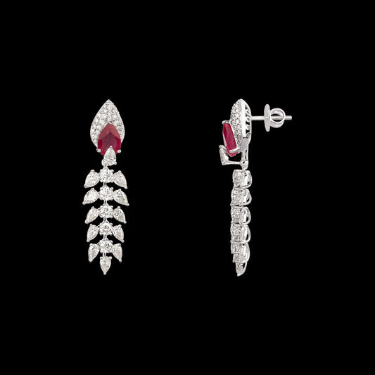 18K White Gold Diamond Jewellery - 6.957ct VVS-VS-IJ with Colour Stones